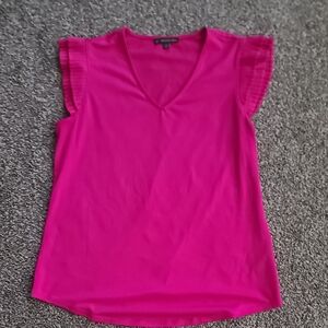 Adrianna Papell Fuchsia V-Neck Blouse